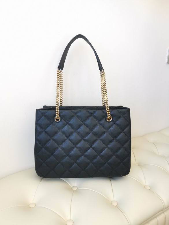 Tory Burch Quilted Chain-Strap Tote Bag in Black Leather