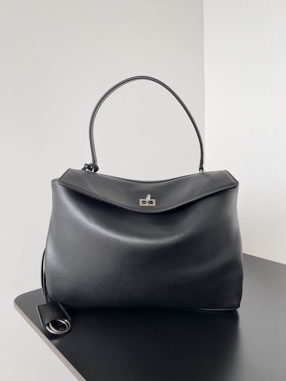 Balenciaga Rodeo Medium Top-Handle Bag in Black Smooth Leather