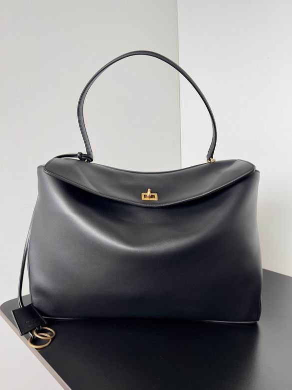 Balenciaga Rodeo Large Top-Handle Bag in Black Smooth Leather