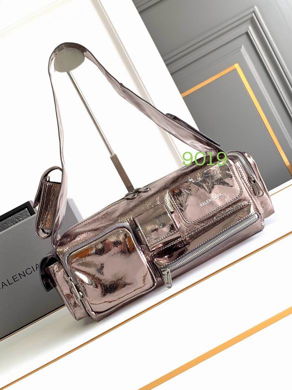 Balenciaga Superbusy Sling Shoulder Bag in Metallic Bronze Crackled Leather