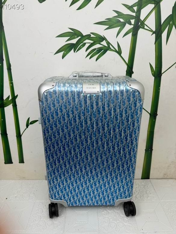 Dior x Rimowa Oblique Aluminum Cabin Suitcase in Blue, 20 Inch