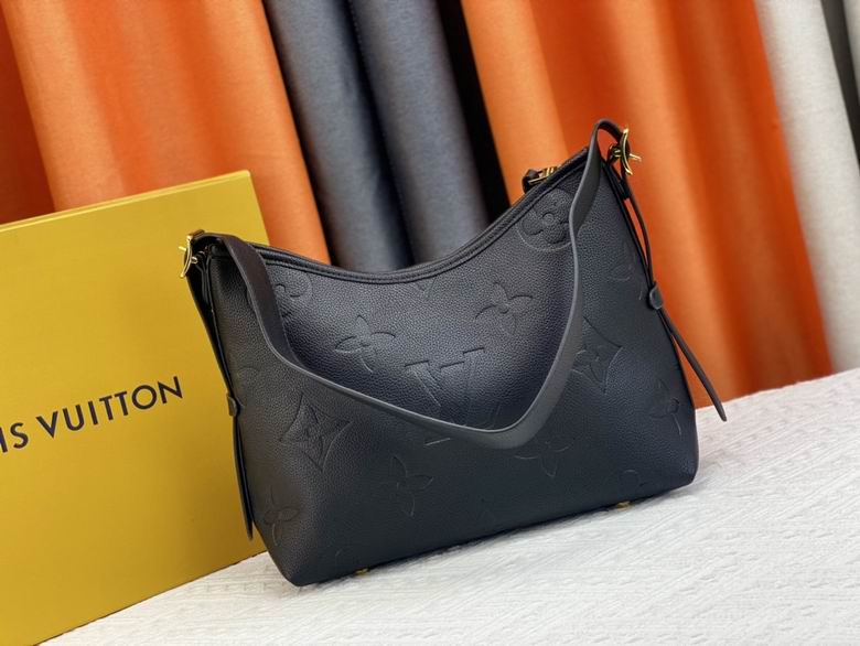 Louis Vuitton CarryAll PM Shoulder Bag in Black Monogram Empreinte Leather