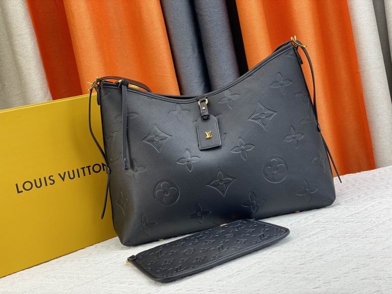 Louis Vuitton CarryAll MM Shoulder Bag in Black Monogram Empreinte Leather