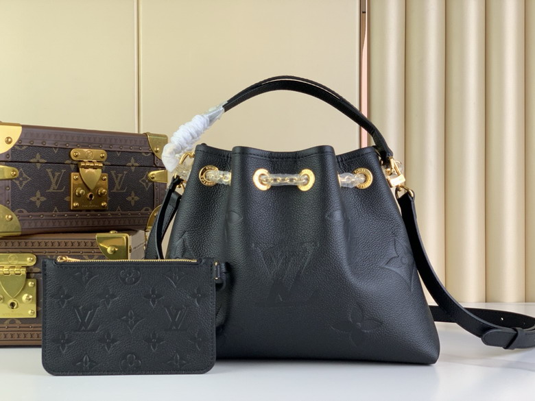 Louis Vuitton Bundle Bucket Bag in Black Monogram Empreinte Leather with Pouch