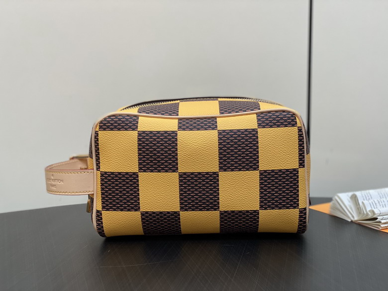 Louis Vuitton Dopp Kit Toiletry Pouch in Yellow Giant Damier Canvas