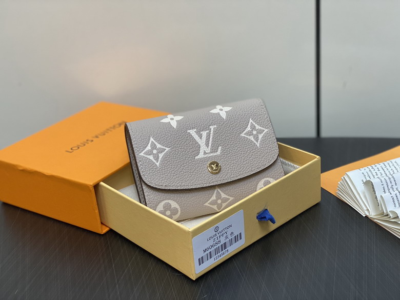 Louis Vuitton Emilie Wallet in Greige Monogram Empreinte Leather