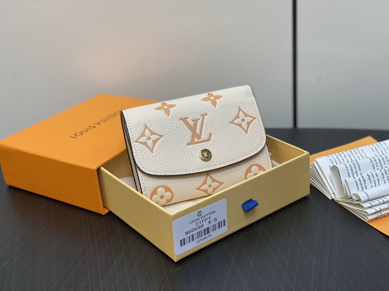 Louis Vuitton Rosalie Coin Purse in Cream and Orange Monogram Empreinte Leather