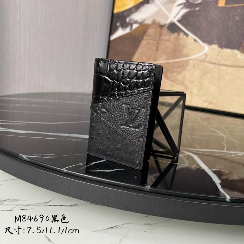 Louis Vuitton Pocket Organizer Card Holder in Black Mixed-Texture Leather