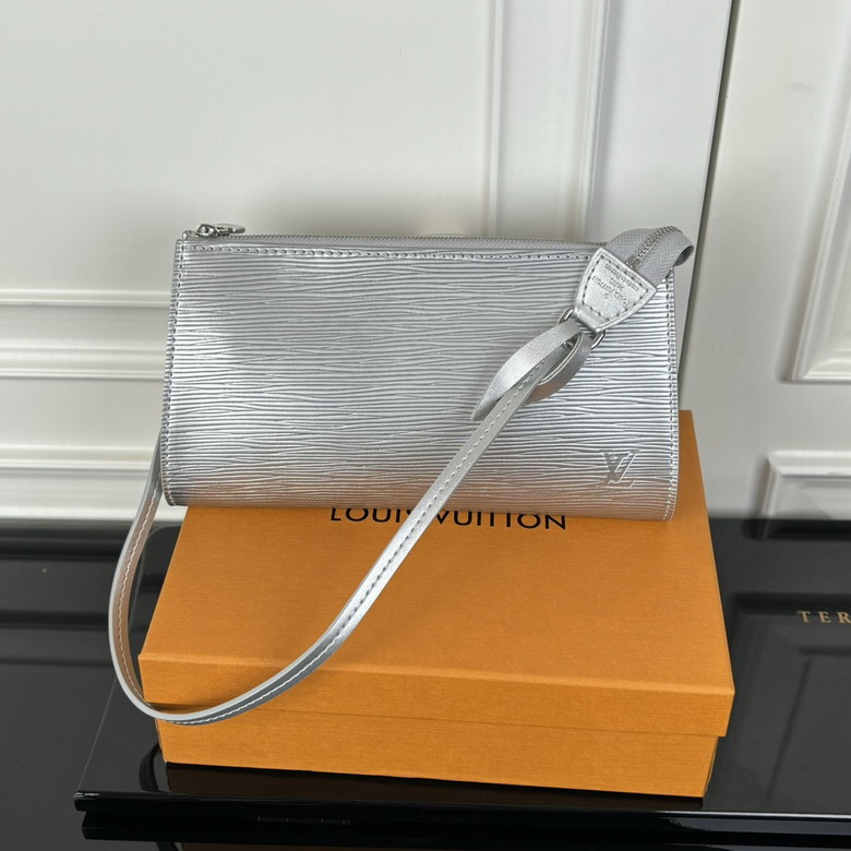Louis Vuitton Pochette Accessoires Baguette Bag in Silver Epi Leather