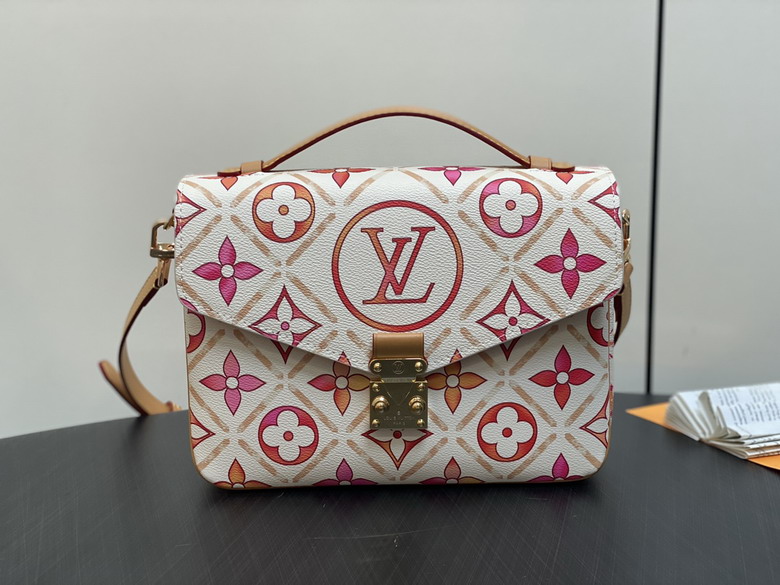 Louis Vuitton Pochette Métis Crossbody Bag in White Pink Monogram Canvas