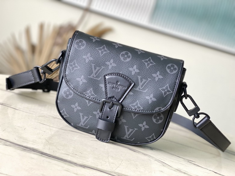 Louis Vuitton Montsouris Messenger Crossbody Bag in Monogram Eclipse Canvas