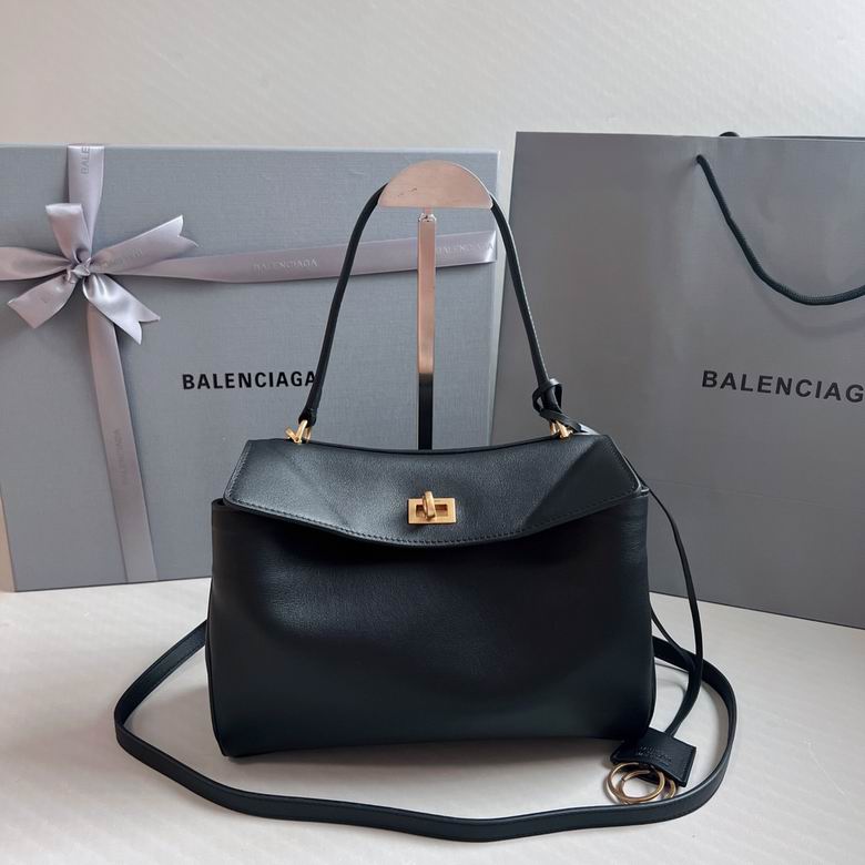 Balenciaga Rodeo Small Top-Handle Bag in Black Smooth Leather