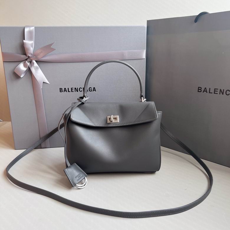 Balenciaga Rodeo Small Top-Handle Bag in Grey Smooth Leather