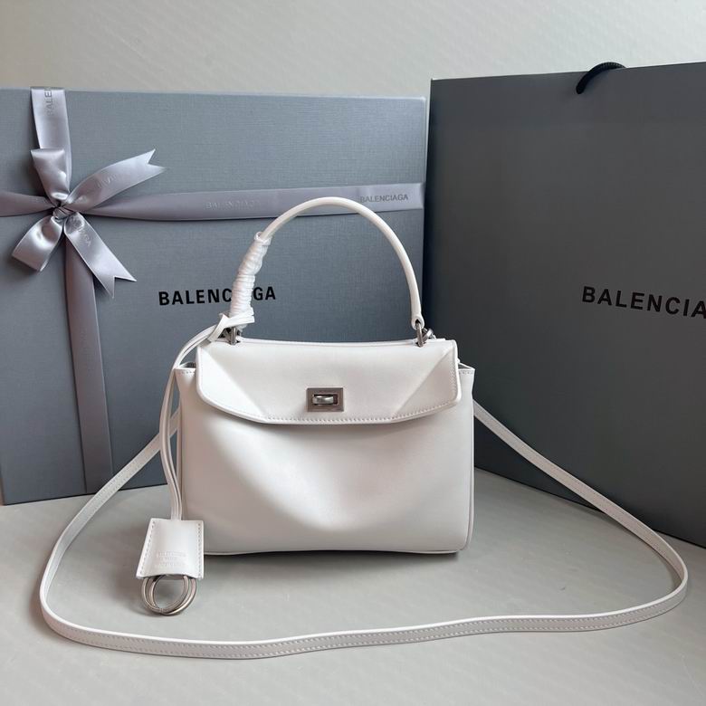 Balenciaga Rodeo Small Top-Handle Bag in White Smooth Leather