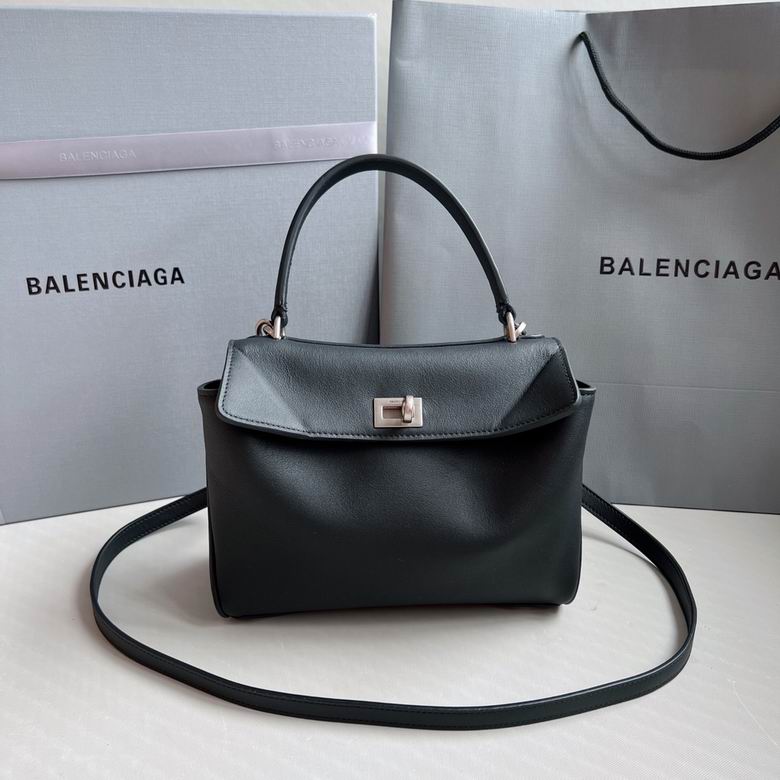 Balenciaga Rodeo Small Top-Handle Bag in Black Smooth Leather