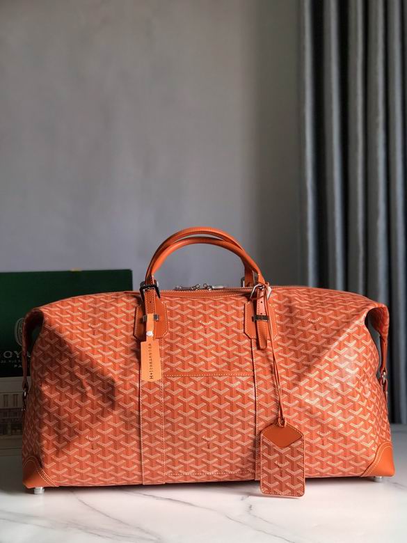 Goyard Boeing 55 Travel Duffle Bag in Orange Goyardine Canvas