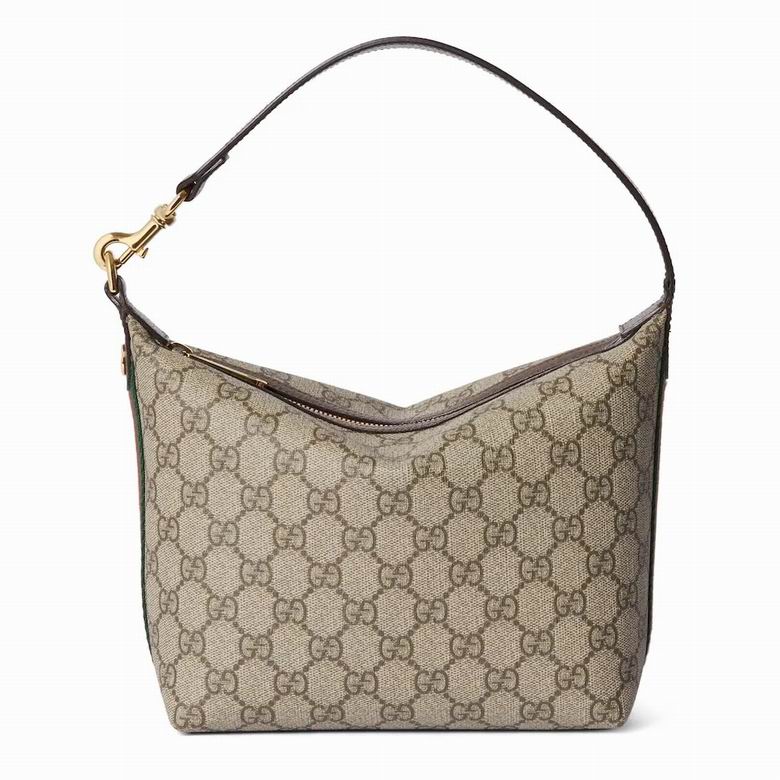 Gucci Ophidia Small Shoulder Bag in Beige and Ebony GG Supreme Canvas
