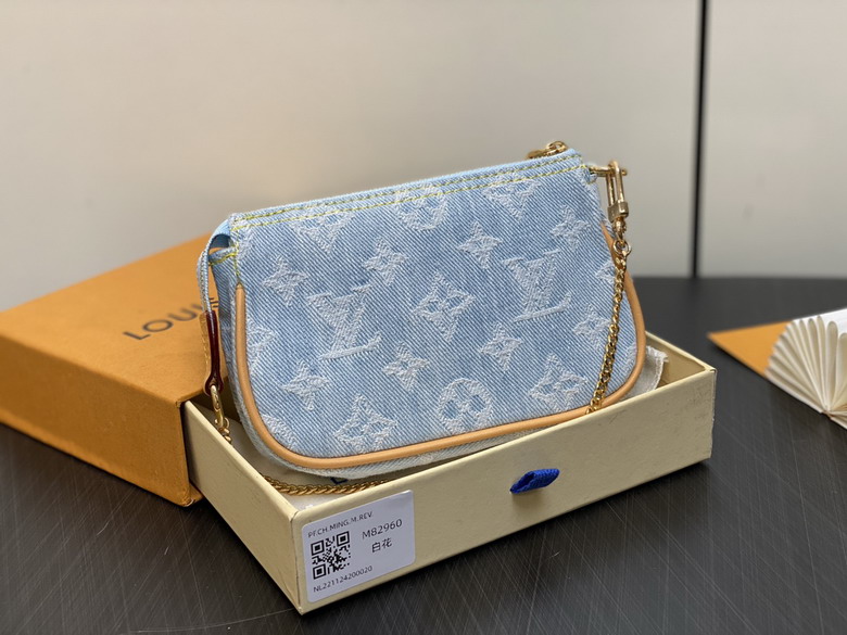 Louis Vuitton Mini Pochette Accessoires in Light Blue Monogram Denim