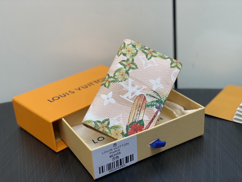 Louis Vuitton Pocket Organizer Card Holder in Apricot Tropical Monogram Print