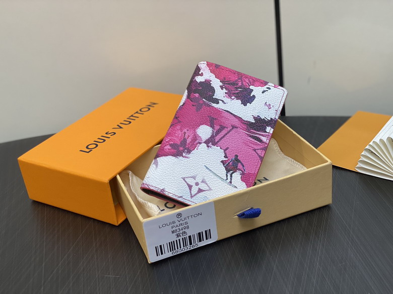 Louis Vuitton Pocket Organizer Card Holder in Pink and White Monogram Print