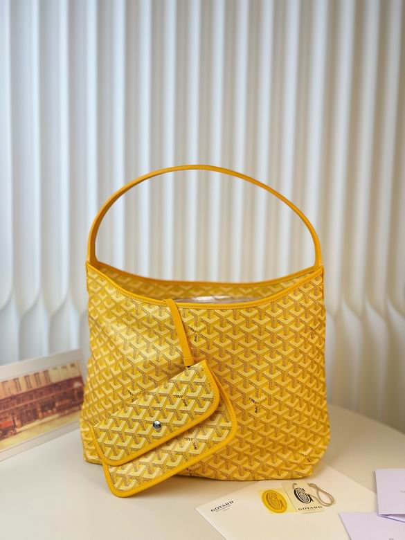 Goyard Boheme Hobo Shoulder Bag in Yellow Goyardine Canvas