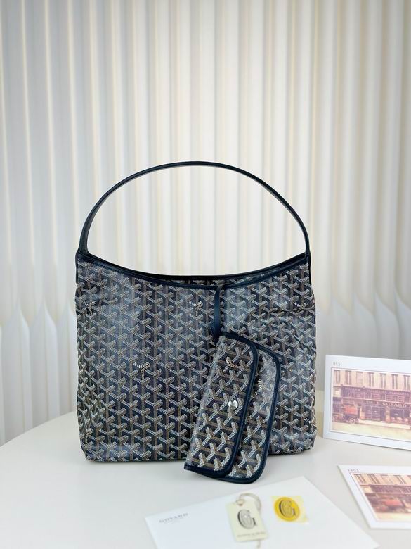 Goyard Boheme Hobo Bag in Black Goyardine Canvas with Matching Pouch