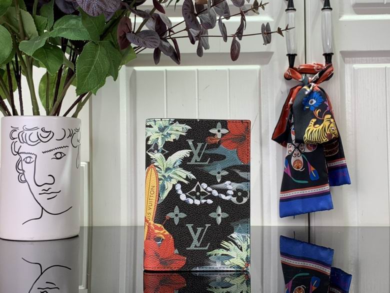 Louis Vuitton Passport Cover in Black Tropical Floral Print Coated Canvas
