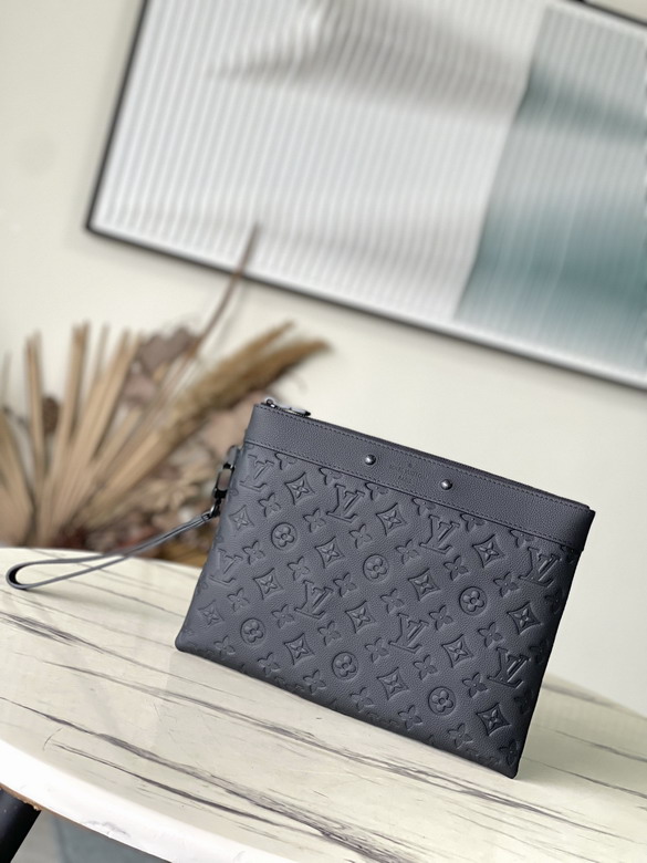 Louis Vuitton Pochette To-Go Zip Pouch in Black Monogram Shadow Leather