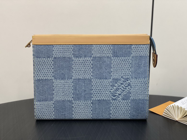 Louis Vuitton Pochette Voyage MM Pouch in Blue Damier Denim