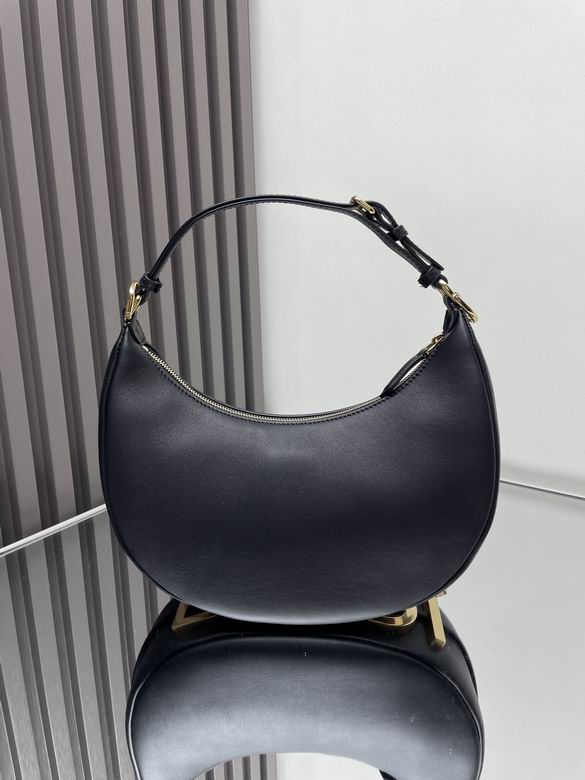 Fendi Fendigraphy Small Hobo Bag in Black Leather with Gold Hardware