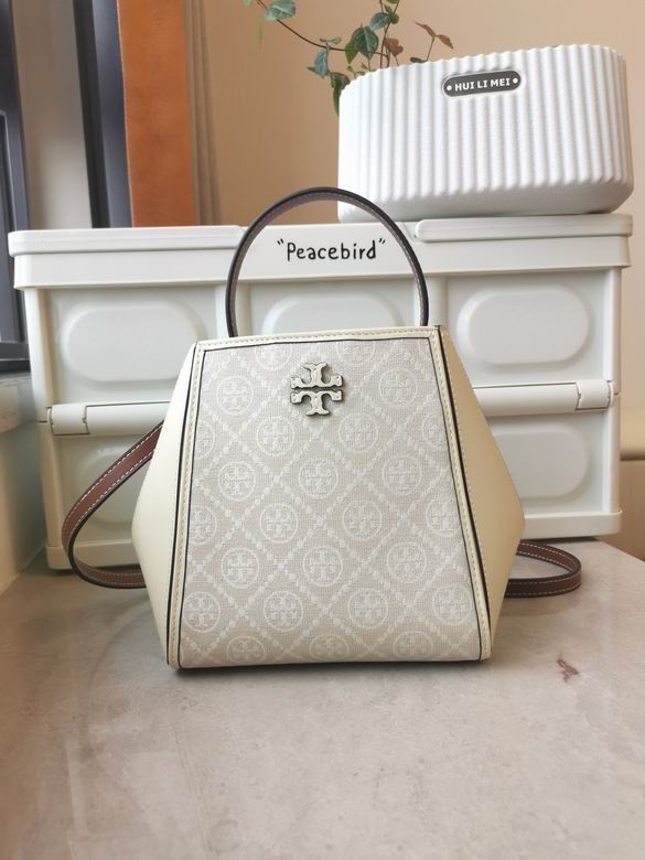 Tory Burch T Monogram Mini Top-Handle Crossbody Bag in Cream Jacquard
