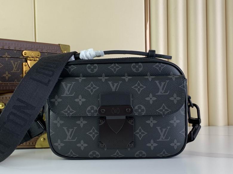 Louis Vuitton S Lock Messenger Crossbody Bag in Monogram Eclipse Canvas