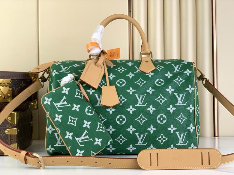 Louis Vuitton Speedy Bandoulière 40 Travel Bag in Green Monogram with Pouch