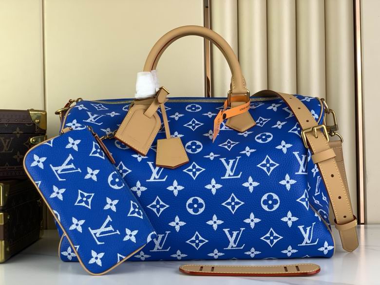 Louis Vuitton Speedy Bandoulière 40 Travel Bag in Blue Monogram Leather
