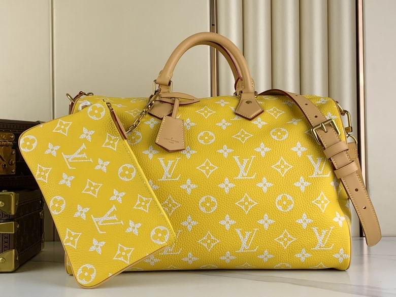 Louis Vuitton Speedy Bandoulière 40 Travel Bag in Yellow Monogram Leather