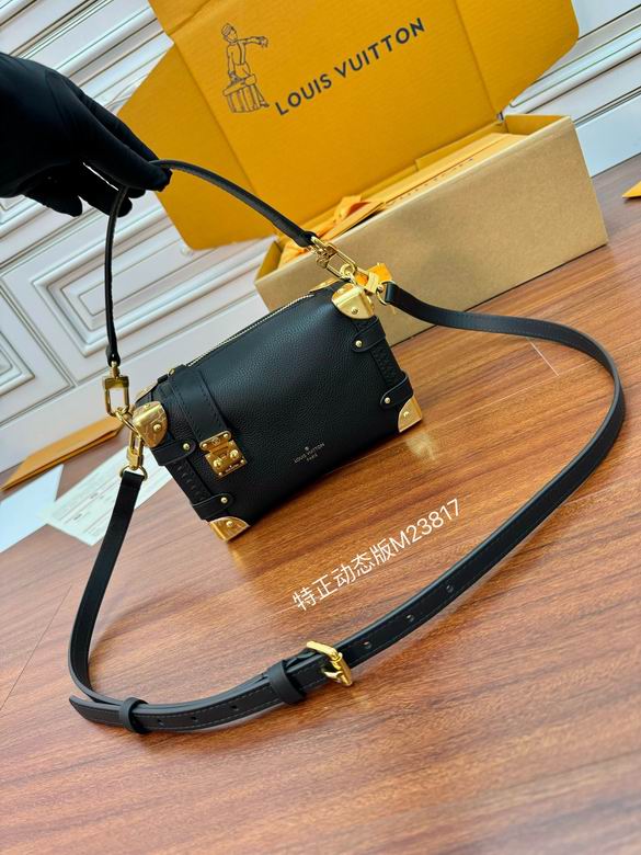 Louis Vuitton Side Trunk PM Trunk-Style Shoulder Bag in Black Grained Leather