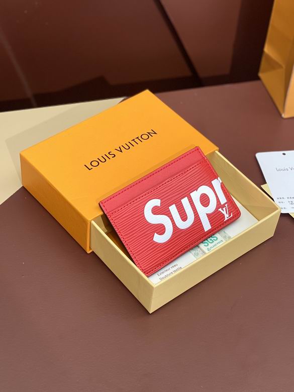 Louis Vuitton x Supreme Card Holder in Red Epi Leather