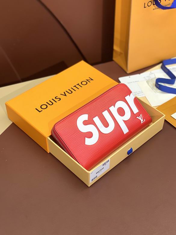 Louis Vuitton x Supreme Zippy Long Zip-Around Wallet in Red Epi Leather