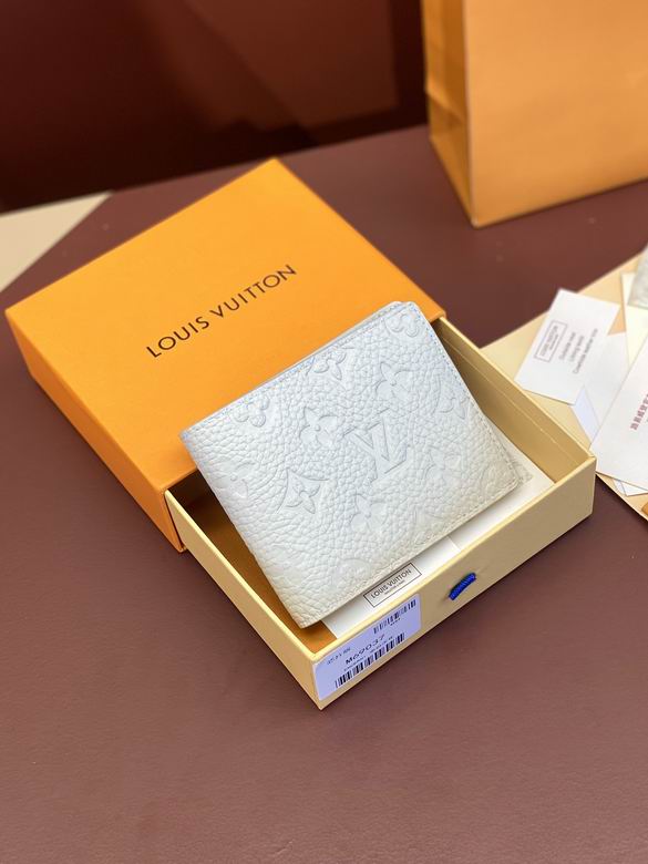 Louis Vuitton Multiple Bifold Wallet in White Monogram Embossed Leather