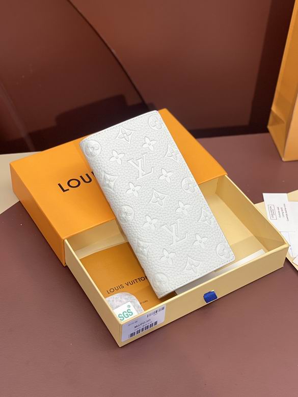 Louis Vuitton Brazza Long Bifold Wallet in White Monogram Empreinte Leather