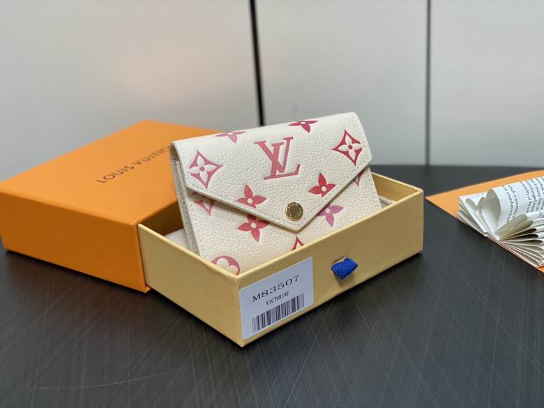 Louis Vuitton Victorine Wallet in Cream and Pink Monogram Empreinte Leather