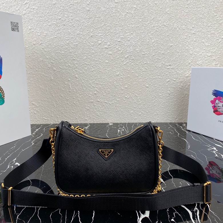 Prada Re-Edition 2005 Mini Shoulder Bag in Black Saffiano Leather