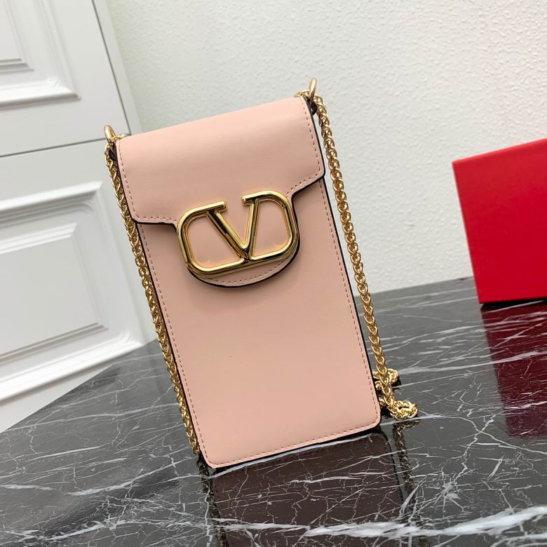 Valentino VLogo Signature Phone Crossbody Bag in Blush Pink Leather