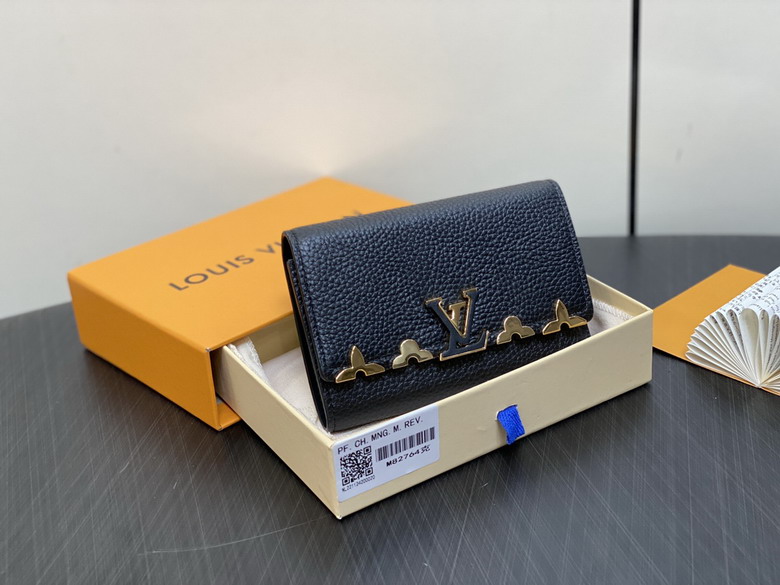 Louis Vuitton Capucines Compact Wallet in Black Taurillon Leather