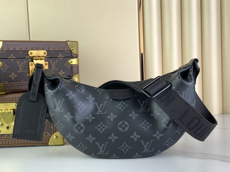 Louis Vuitton Hamac Crescent Crossbody Bag in Monogram Eclipse Canvas