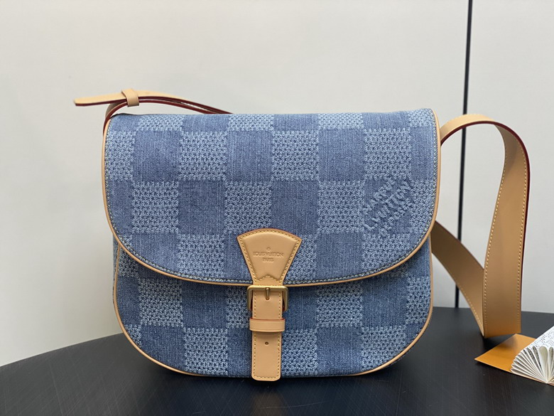 Louis Vuitton Montsouris Crossbody Bag in Blue Damier Denim