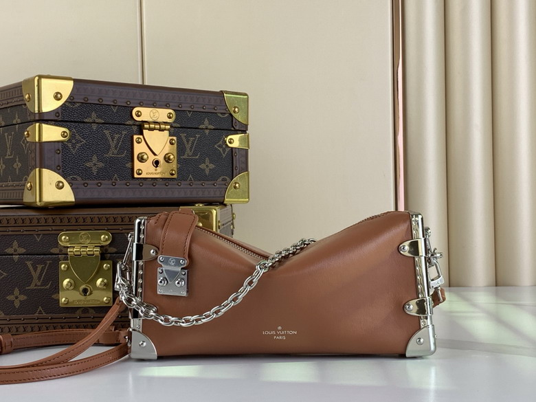 Louis Vuitton Side Trunk PM Shoulder Bag in Caramel Brown Calf Leather