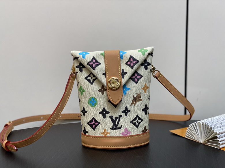 Louis Vuitton Multicolor Monogram Mini Bucket Crossbody Bag with Envelope Flap