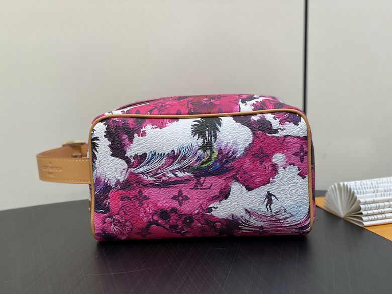 Louis Vuitton Locker Dopp Kit Toiletry Pouch in Pink Surf Print Coated Canvas