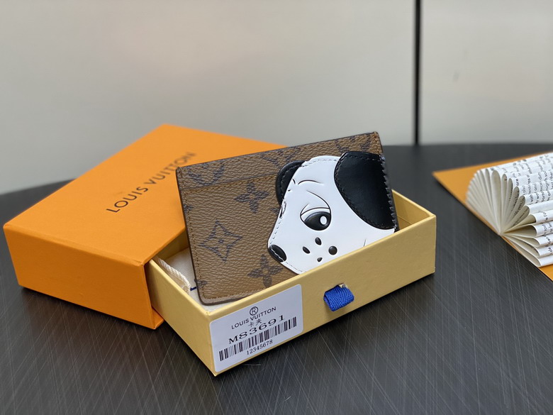 Louis Vuitton Card Holder with Dalmatian Dog Motif in Monogram Reverse Canvas
